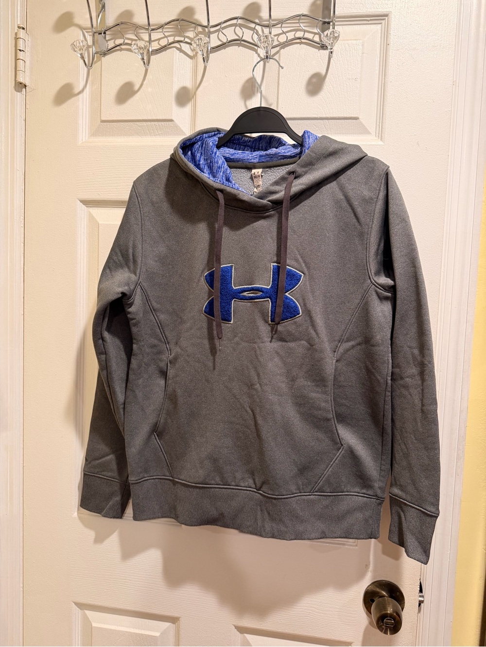 Under Armour Men’s Gray Turtleneck Sweater with Blue Logo